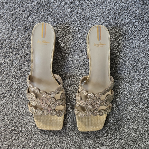 Sam Edelman Winter Square Toe Crystal & Chain Embellished Block Heel Sandal NWB - Picture 11 of 15